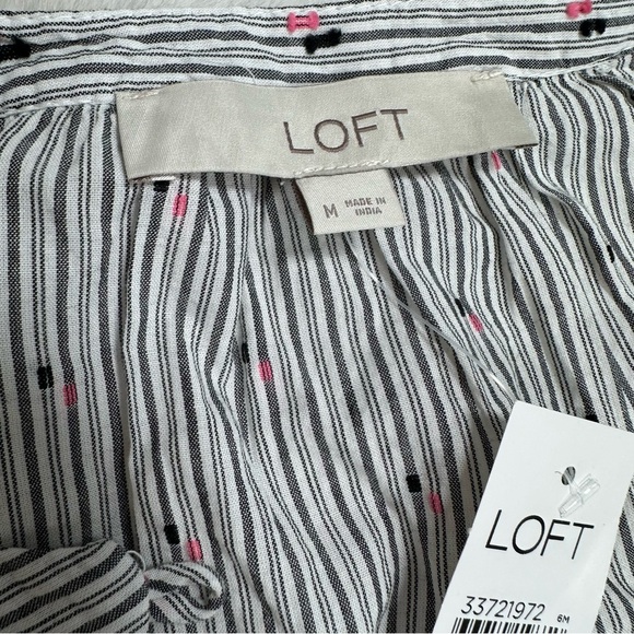 NWT Loft Floral Cotton Button Up Top - Picture 3 of 6